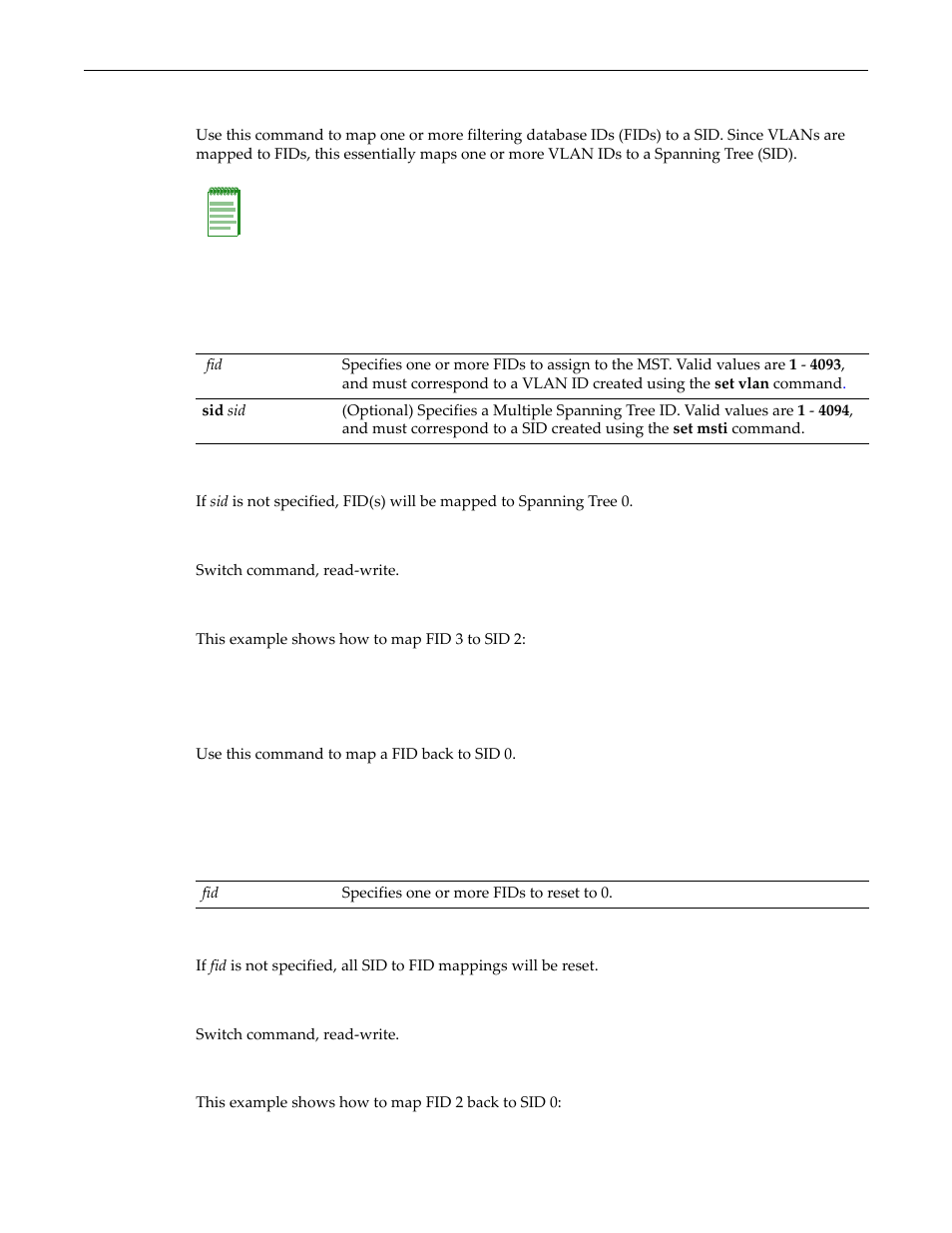 Set spantree mstmap, Clear spantree mstmap, Set spantree mstmap -14 clear spantree mstmap -14 | Enterasys Networks D-Series User Manual | Page 232 / 540