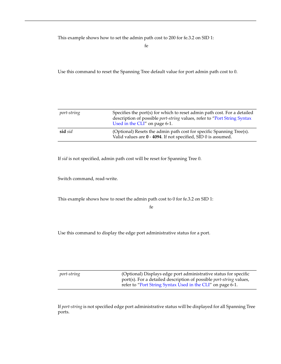 Clear spantree adminpathcost, Show spantree adminedge | Enterasys Networks D-Series User Manual | Page 256 / 540