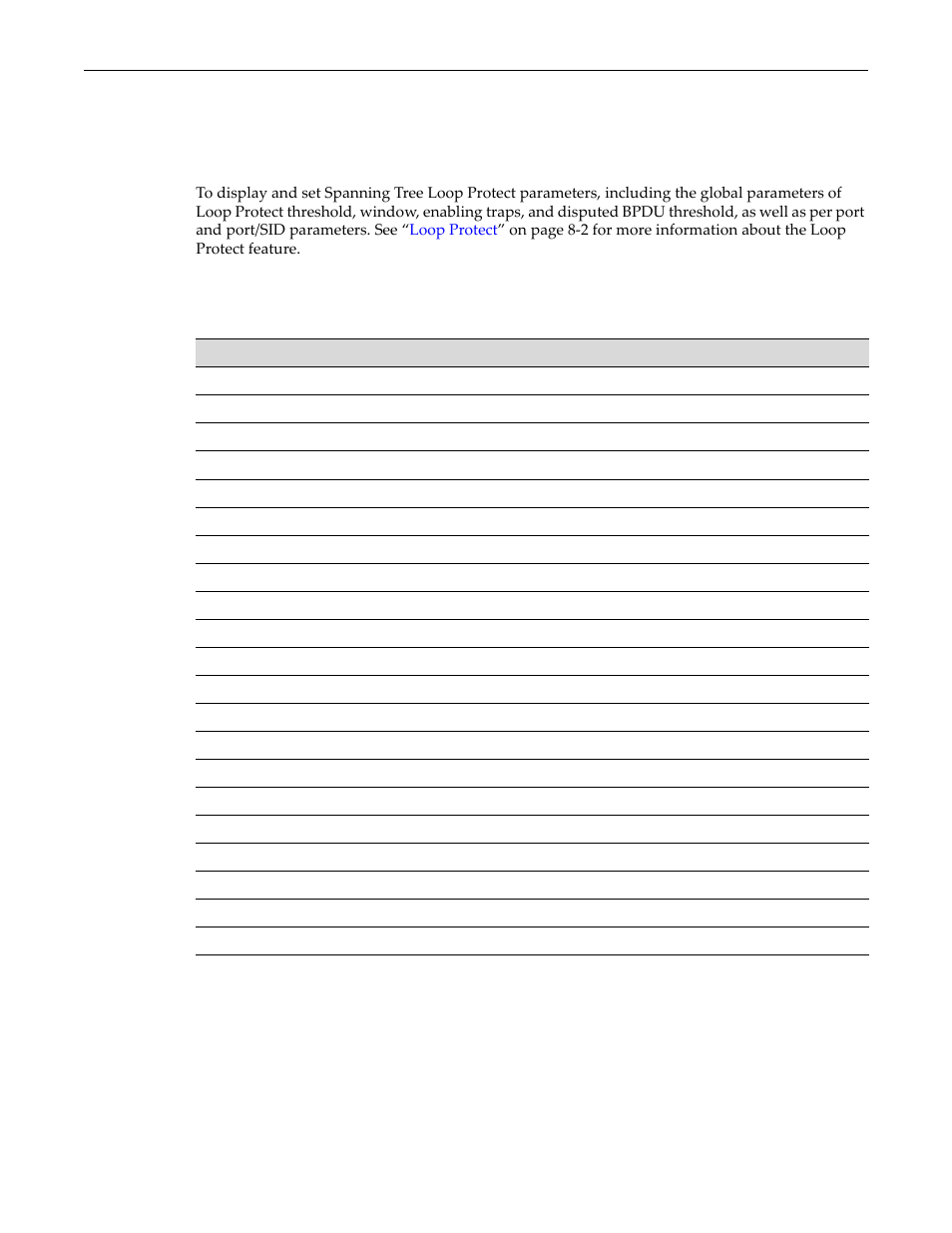 Configuring spanning tree loop protect parameters, Purpose, Commands | Purpose -41 commands -41 | Enterasys Networks D-Series User Manual | Page 259 / 540