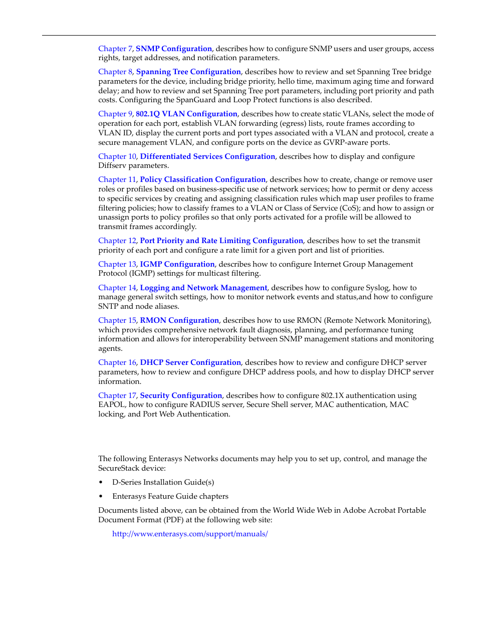 Related documents | Enterasys Networks D-Series User Manual | Page 26 / 540