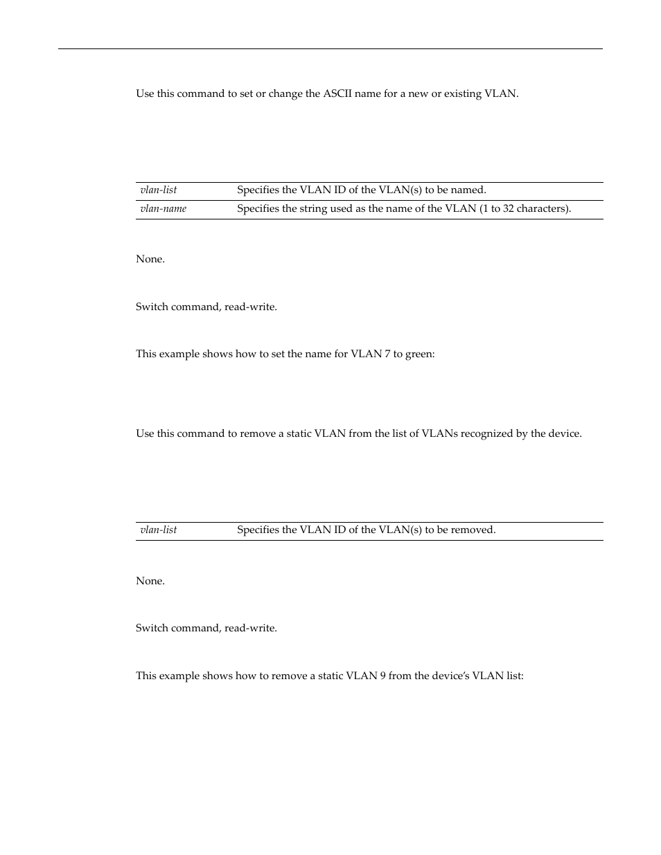 Set vlan name, Clear vlan, Set vlan name -6 clear vlan -6 | Enterasys Networks D-Series User Manual | Page 278 / 540