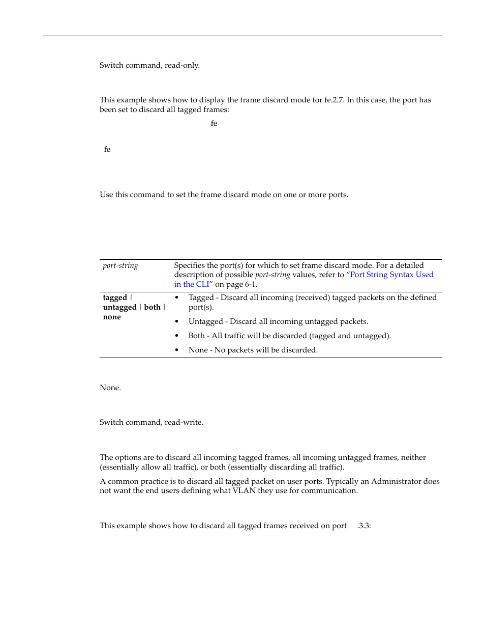 Set port discard, Set port discard -12 | Enterasys Networks D-Series User Manual | Page 284 / 540