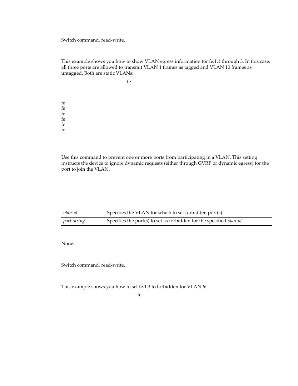 Set vlan forbidden, Set vlan forbidden -14 | Enterasys Networks D-Series User Manual | Page 286 / 540