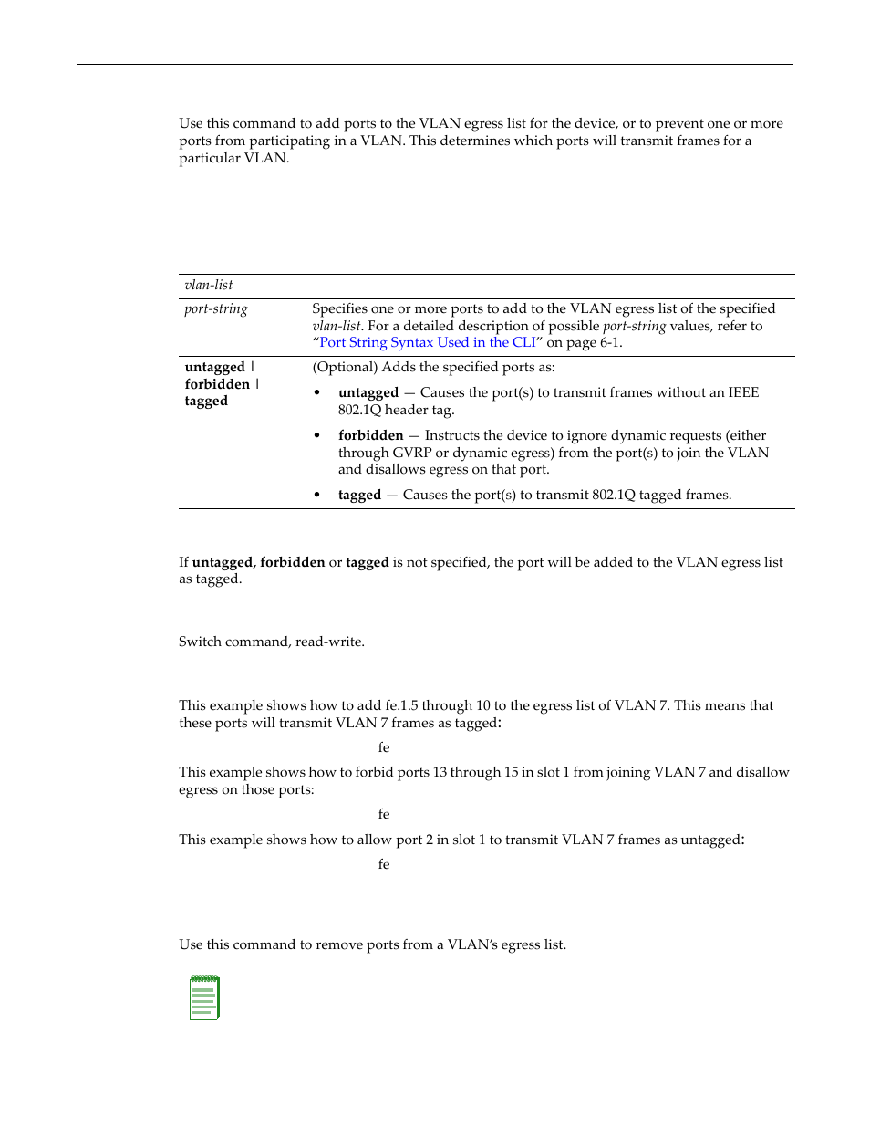 Set vlan egress, Clear vlan egress, Set vlan egress -15 clear vlan egress -15 | Enterasys Networks D-Series User Manual | Page 287 / 540