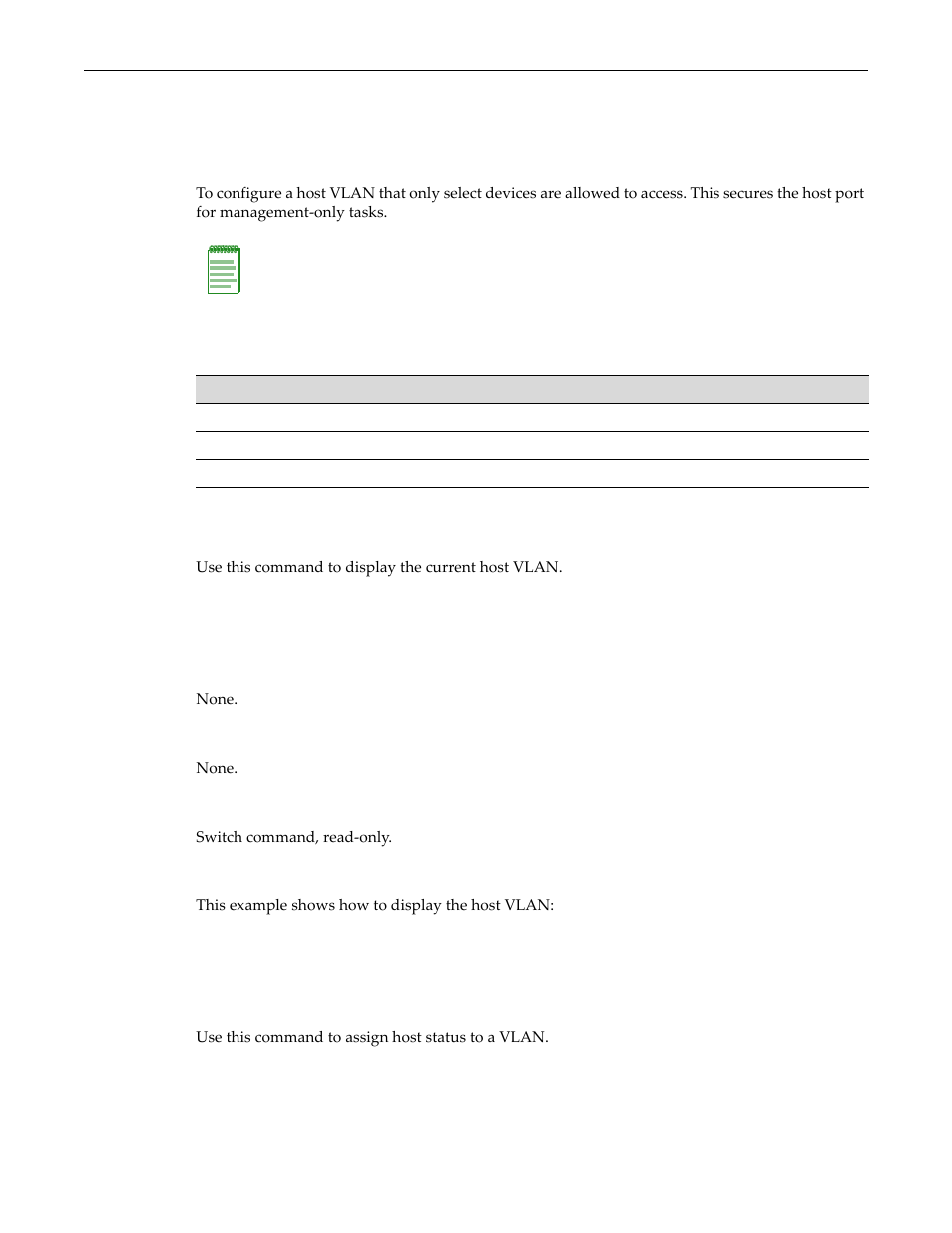 Setting the host vlan, Purpose, Commands | Show host vlan, Set host vlan, Setting the host vlan -18, Purpose -18 commands -18, Show host vlan -18 set host vlan -18 | Enterasys Networks D-Series User Manual | Page 290 / 540