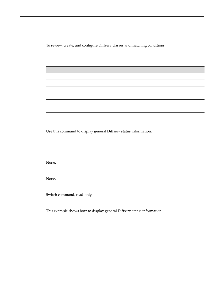 Creating diffserv classes and matching conditions, Purpose, Commands | Show diffserv info, Purpose -3 commands -3, Show diffserv info -3 | Enterasys Networks D-Series User Manual | Page 301 / 540