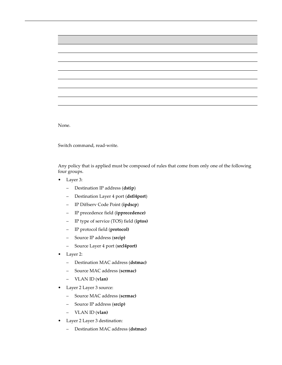 Valid ip dscp numeric and keyword values -7 | Enterasys Networks D-Series User Manual | Page 305 / 540