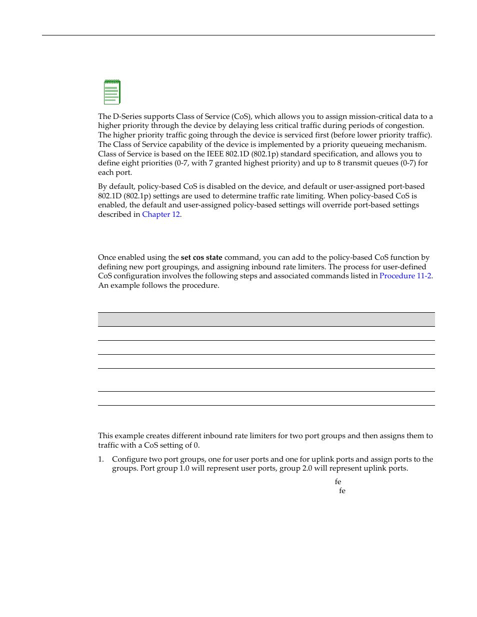 Configuring policy class of service (cos), About policy-based cos configurations, Example | Configuring policy class of service (cos) -17, About policy-based cos configurations -17 | Enterasys Networks D-Series User Manual | Page 333 / 540
