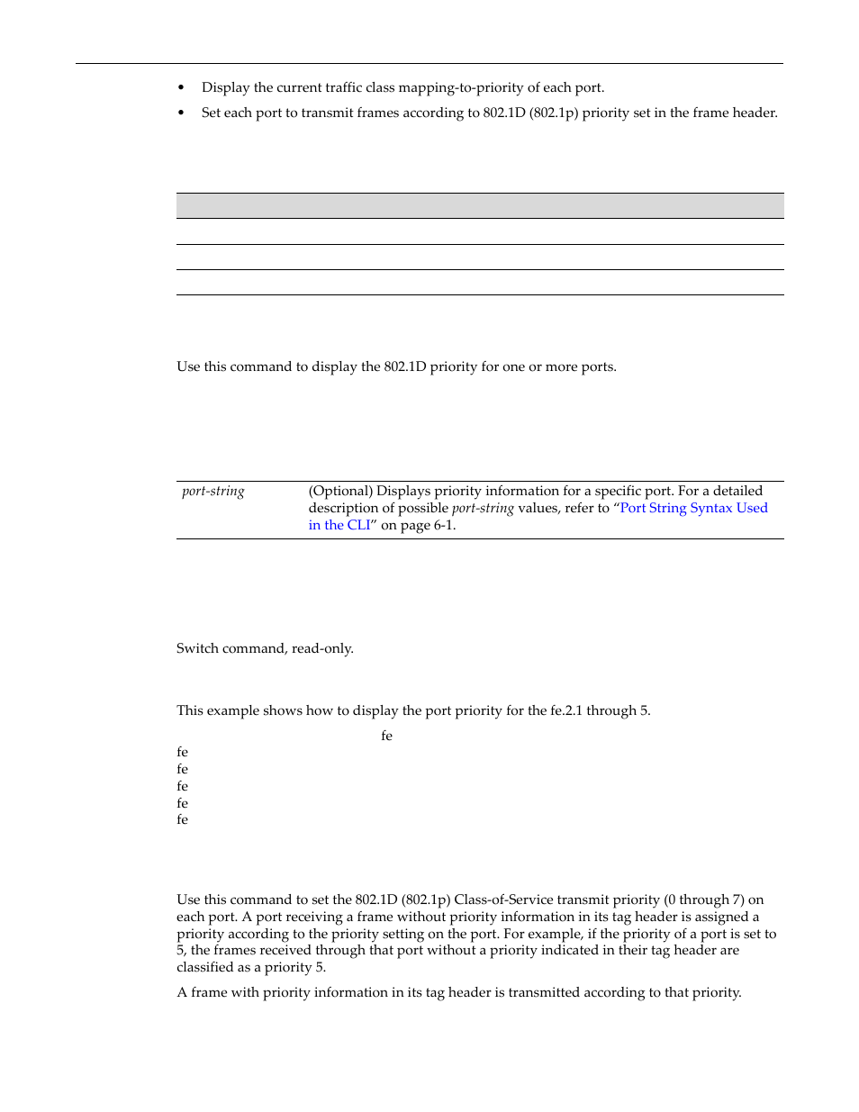Commands, Show port priority, Set port priority | Commands -2, Show port priority -2 set port priority -2 | Enterasys Networks D-Series User Manual | Page 350 / 540