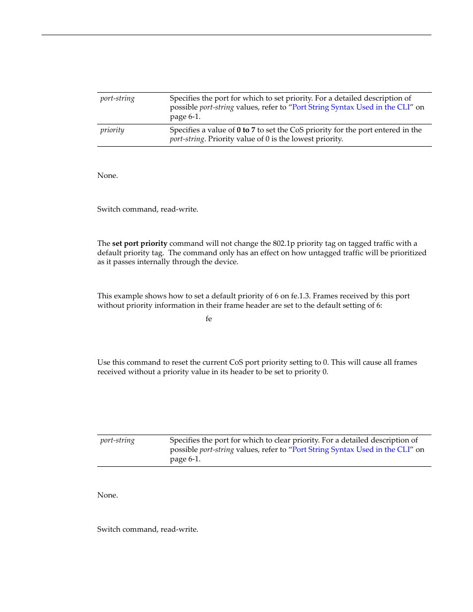 Clear port priority, Clear port priority -3 | Enterasys Networks D-Series User Manual | Page 351 / 540