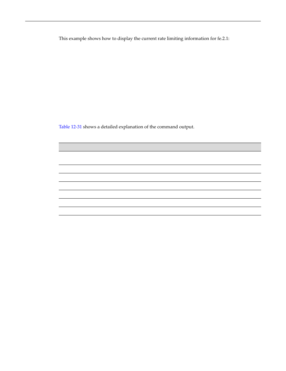 Show port ratelimit output details -11, Example | Enterasys Networks D-Series User Manual | Page 359 / 540