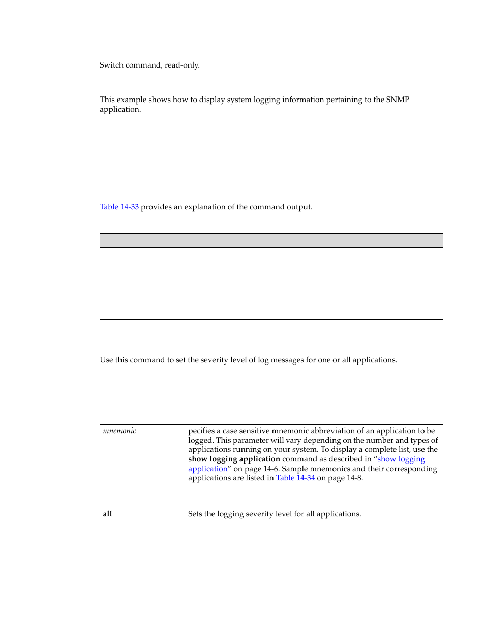 Set logging application, Set logging application -7, Show logging application output details -7 | Enterasys Networks D-Series User Manual | Page 379 / 540