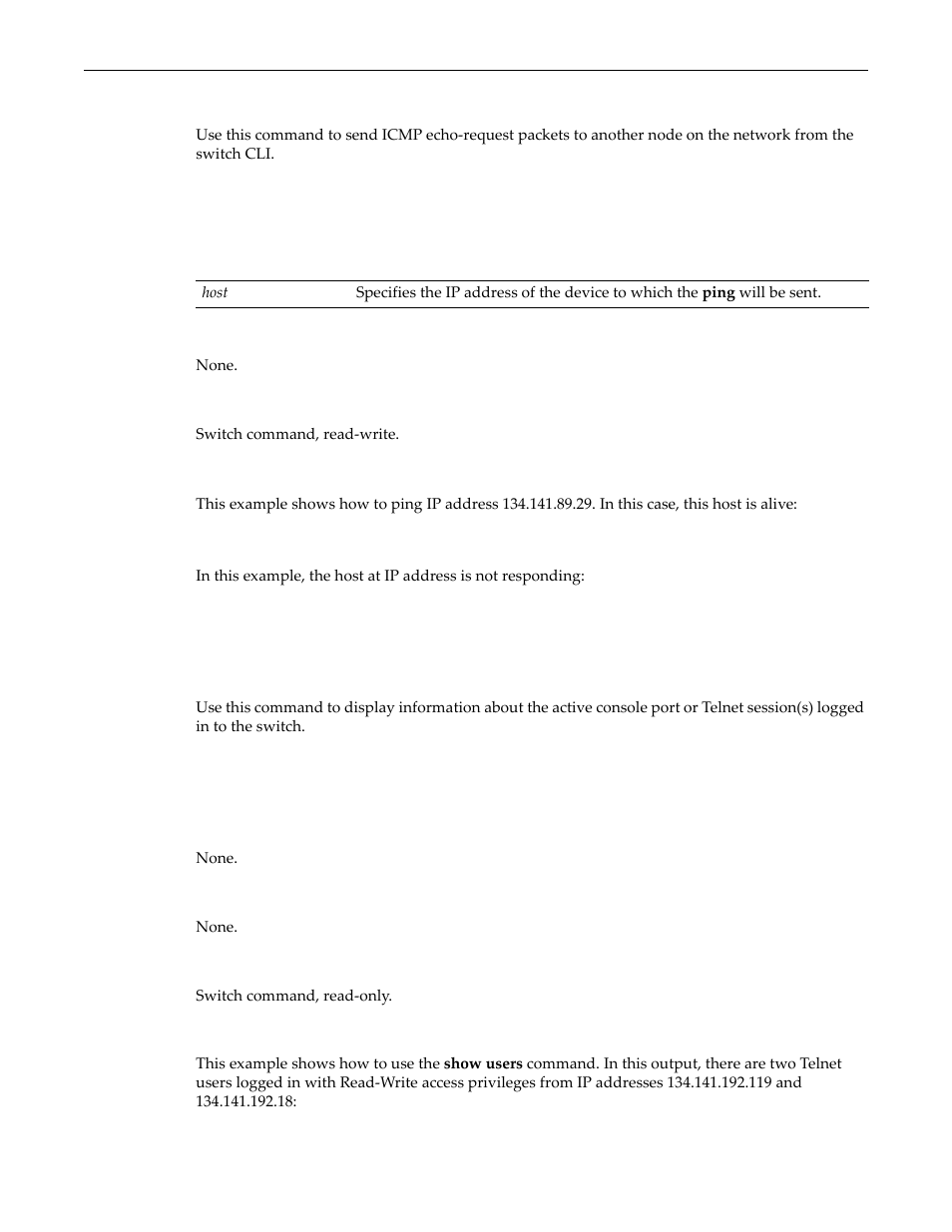 Ping, Show users, Ping -14 show users -14 | Enterasys Networks D-Series User Manual | Page 386 / 540