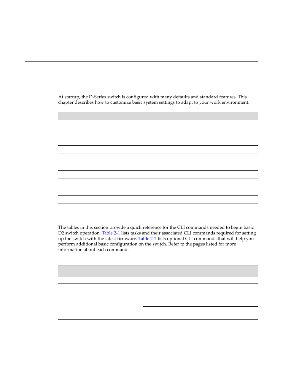 Basic configuration, Quick start setup commands, Chapter 2: basic configuration | Quick start setup commands -1, Required cli setup commands -1, Chapter 2 | Enterasys Networks D-Series User Manual | Page 39 / 540