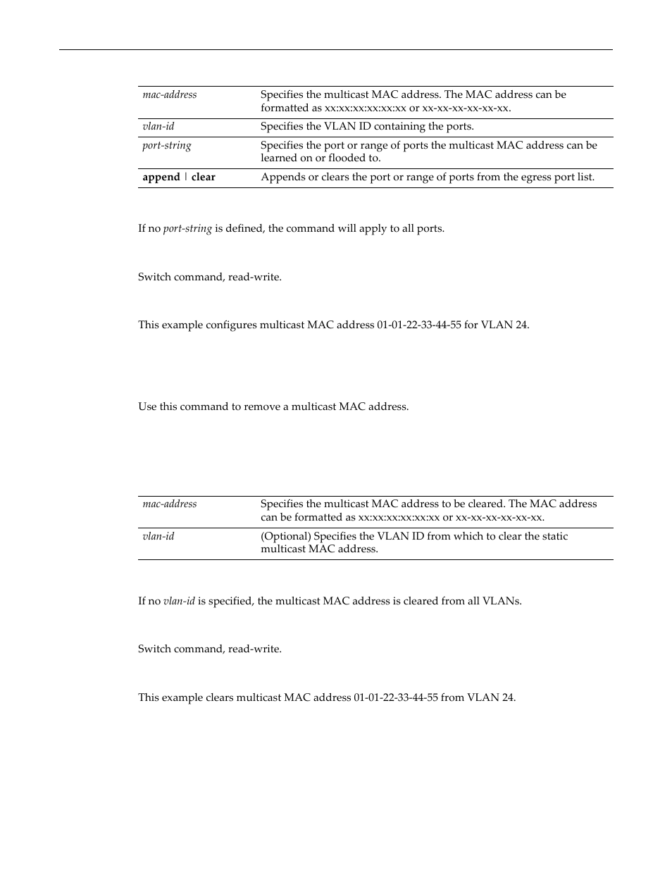 Clear mac address, Clear mac address -24 | Enterasys Networks D-Series User Manual | Page 396 / 540