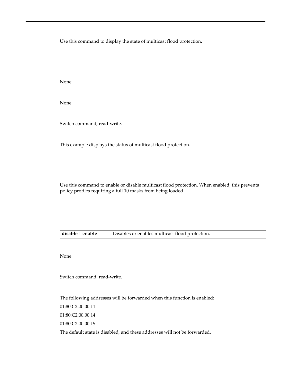 Show mac unreserved-flood, Set mac unreserved-flood | Enterasys Networks D-Series User Manual | Page 397 / 540