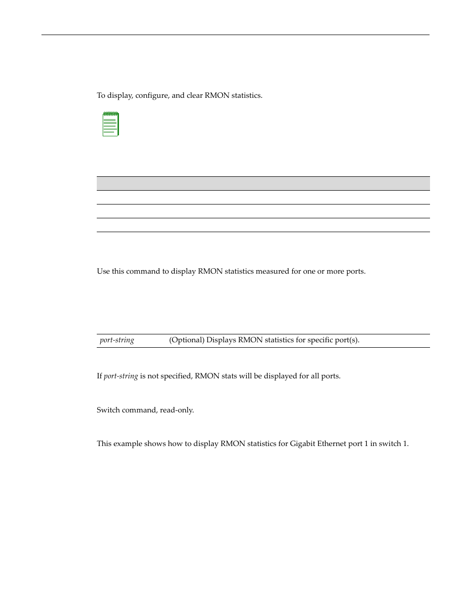 Statistics group commands, Purpose, Commands | Show rmon stats, Statistics group commands -3, Purpose -3 commands -3, Show rmon stats -3 | Enterasys Networks D-Series User Manual | Page 411 / 540