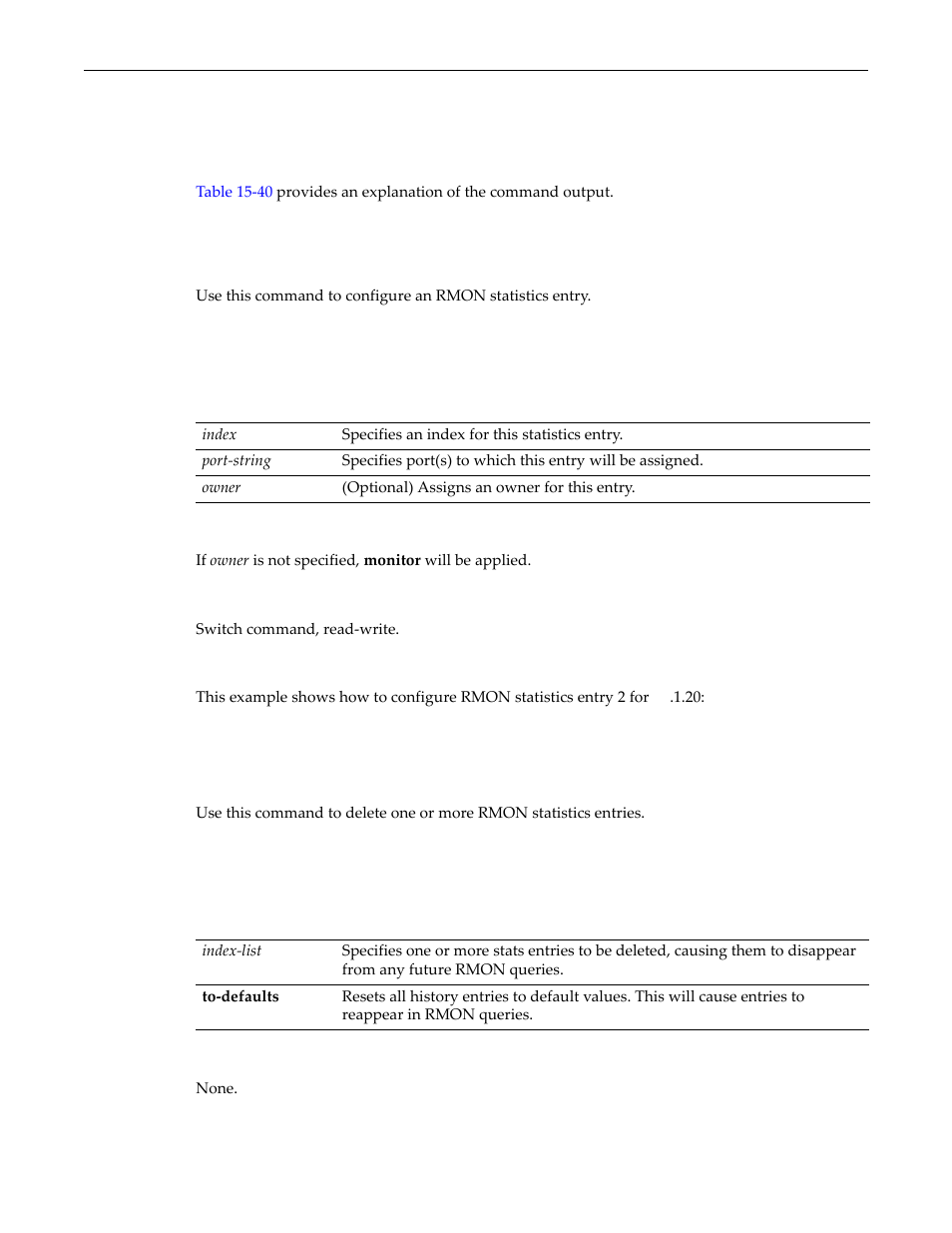 Set rmon stats, Clear rmon stats, Set rmon stats -4 clear rmon stats -4 | Enterasys Networks D-Series User Manual | Page 412 / 540