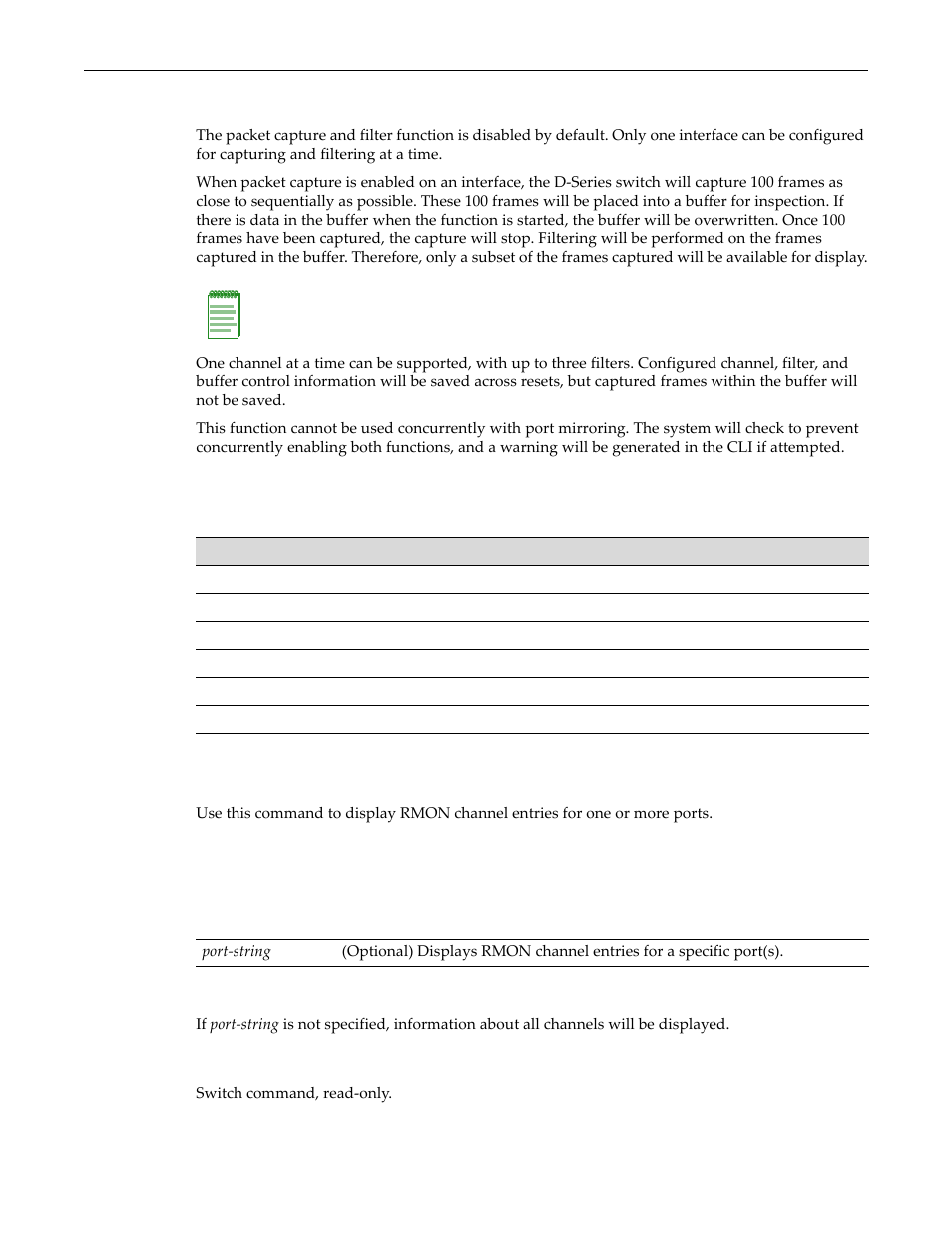 Filter group commands, Commands, Show rmon channel | Filter group commands -17, Commands -17, Show rmon channel -17 | Enterasys Networks D-Series User Manual | Page 425 / 540