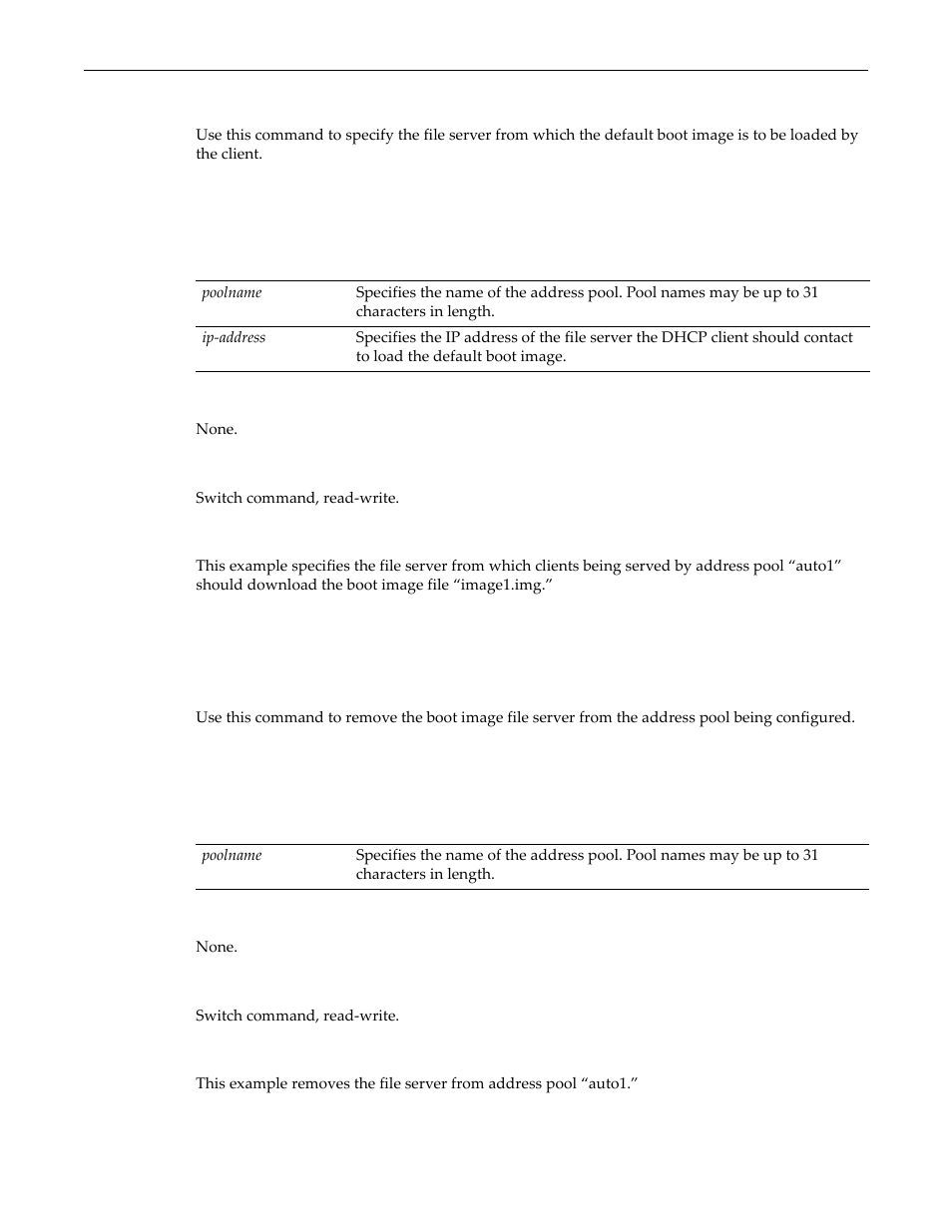 Set dhcp pool next-server, Clear dhcp pool next-server | Enterasys Networks D-Series User Manual | Page 452 / 540