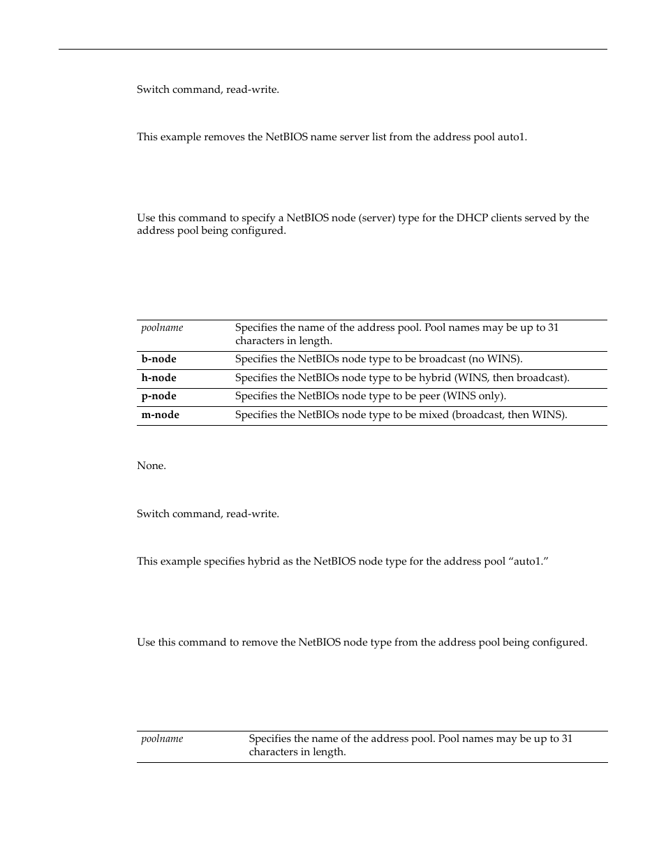 Set dhcp pool netbios-node-type, Clear dhcp pool netbios-node-type | Enterasys Networks D-Series User Manual | Page 458 / 540