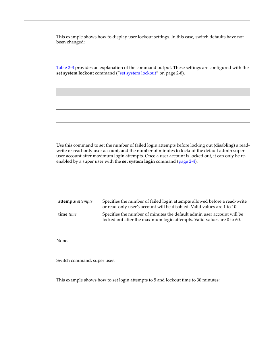 Set system lockout, Set system lockout -8, Show system lockout output details -8 | Enterasys Networks D-Series User Manual | Page 46 / 540