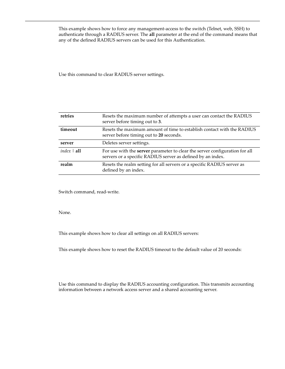 Clear radius, Show radius accounting, Clear radius -7 show radius accounting -7 | Enterasys Networks D-Series User Manual | Page 469 / 540