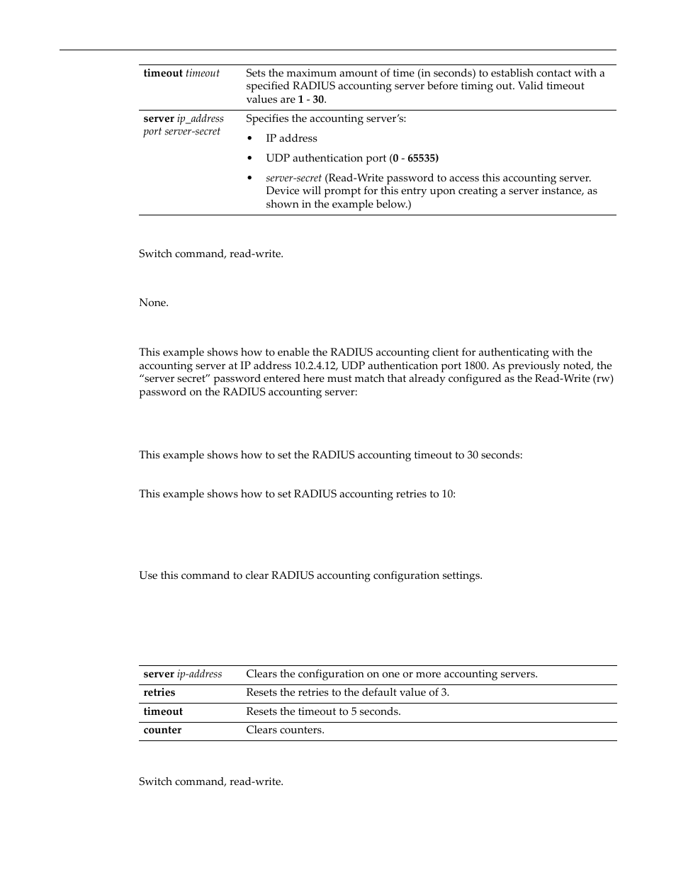 Clear radius accounting, Clear radius accounting -9 | Enterasys Networks D-Series User Manual | Page 471 / 540