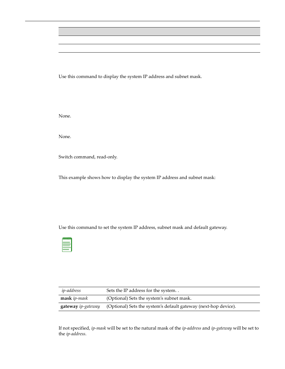 Show ip address, Set ip address, Show ip address -10 set ip address -10 | Enterasys Networks D-Series User Manual | Page 48 / 540