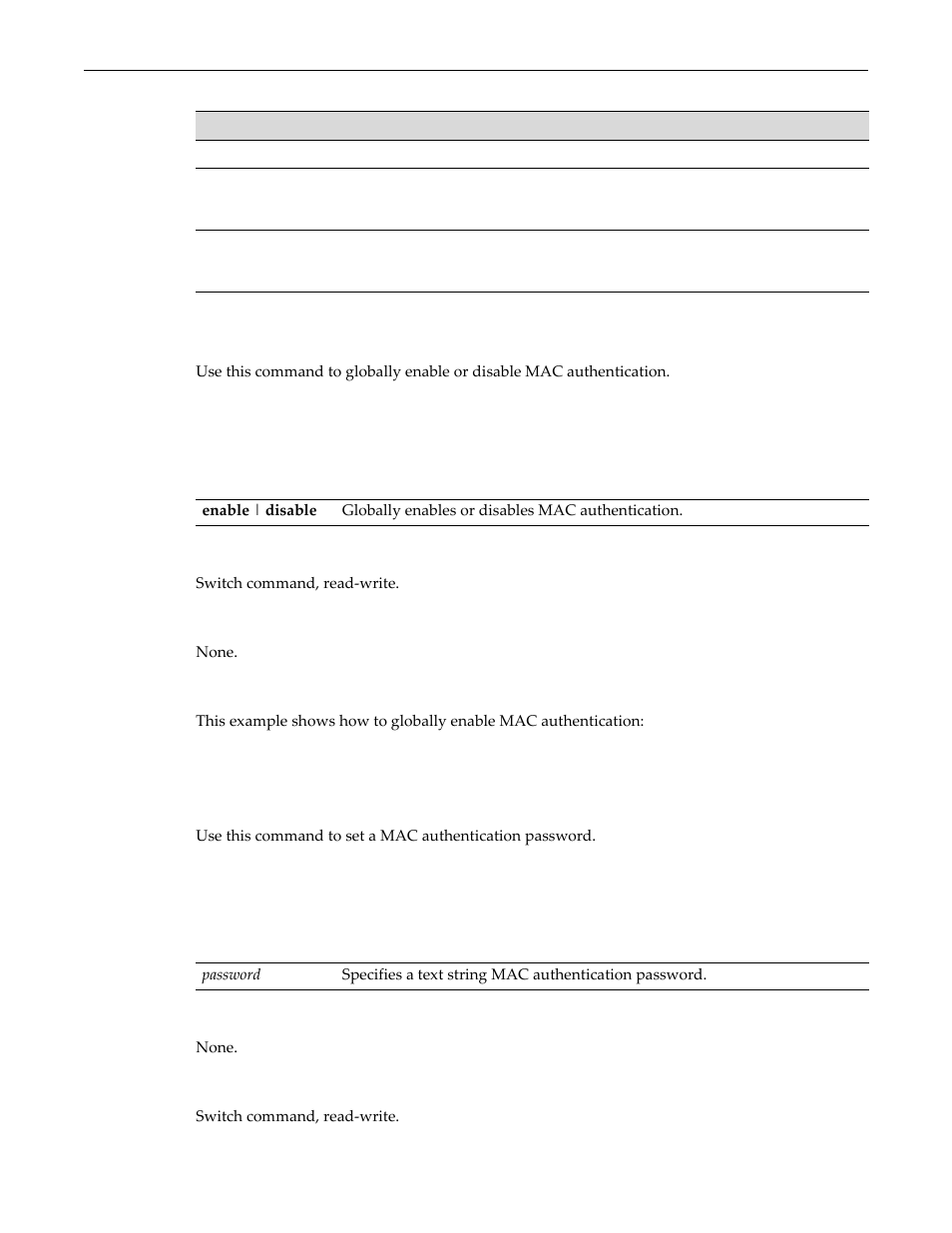 Set macauthentication, Set macauthentication password, Ed in | Password | Enterasys Networks D-Series User Manual | Page 486 / 540