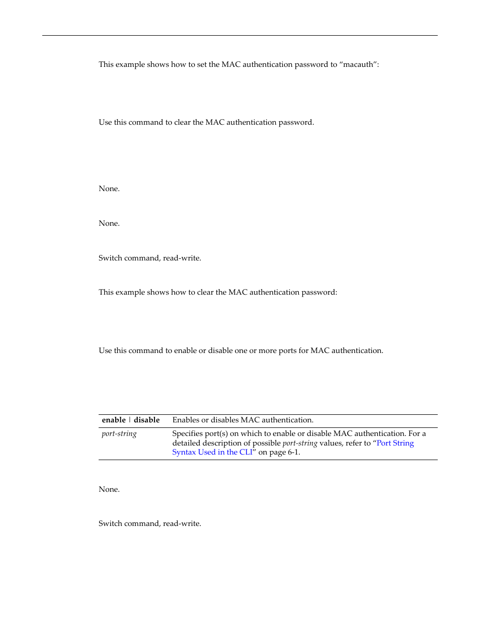 Clear macauthentication password, Set macauthentication port | Enterasys Networks D-Series User Manual | Page 487 / 540