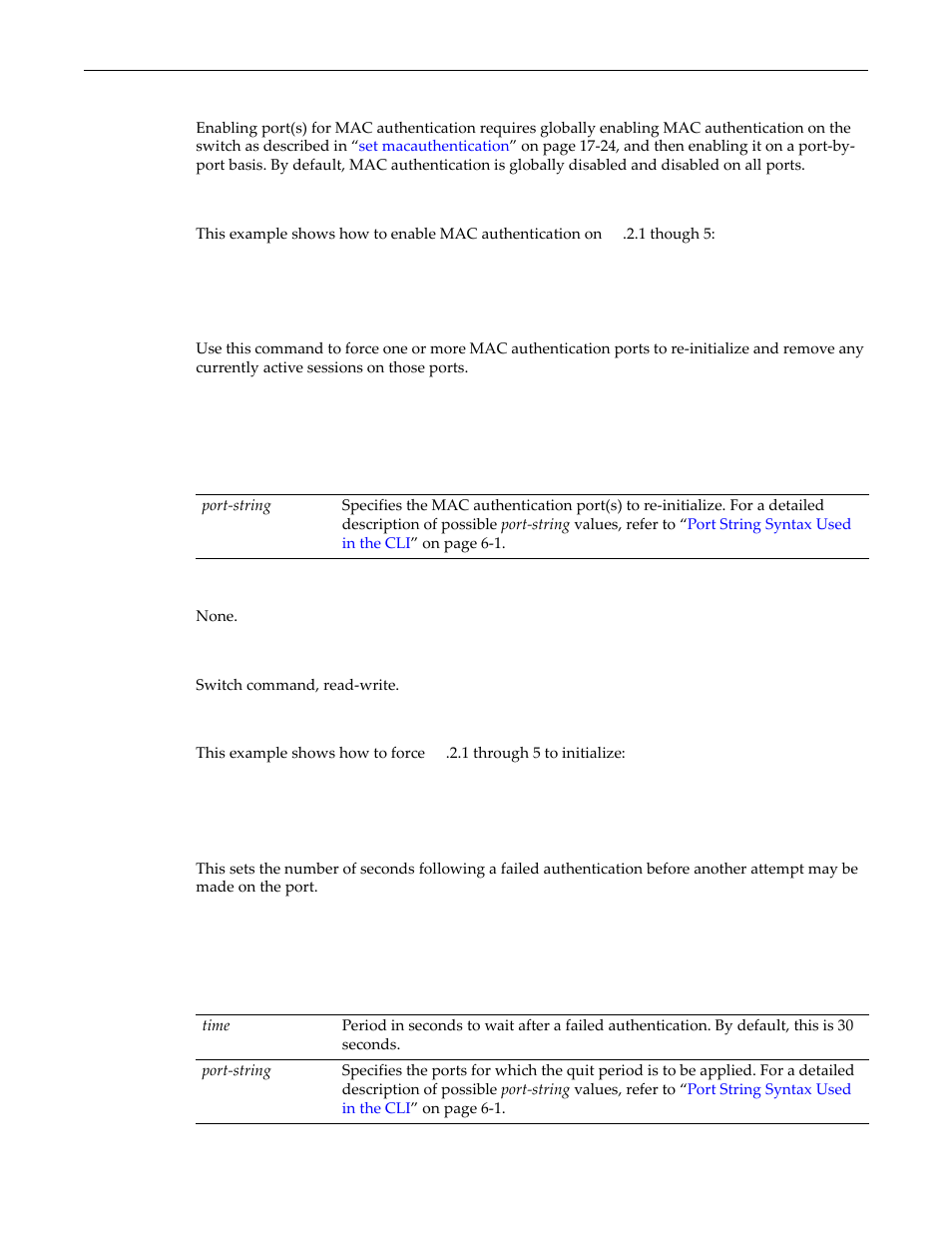 Set macauthentication portinitialize, Set macauthentication portquietperiod | Enterasys Networks D-Series User Manual | Page 488 / 540