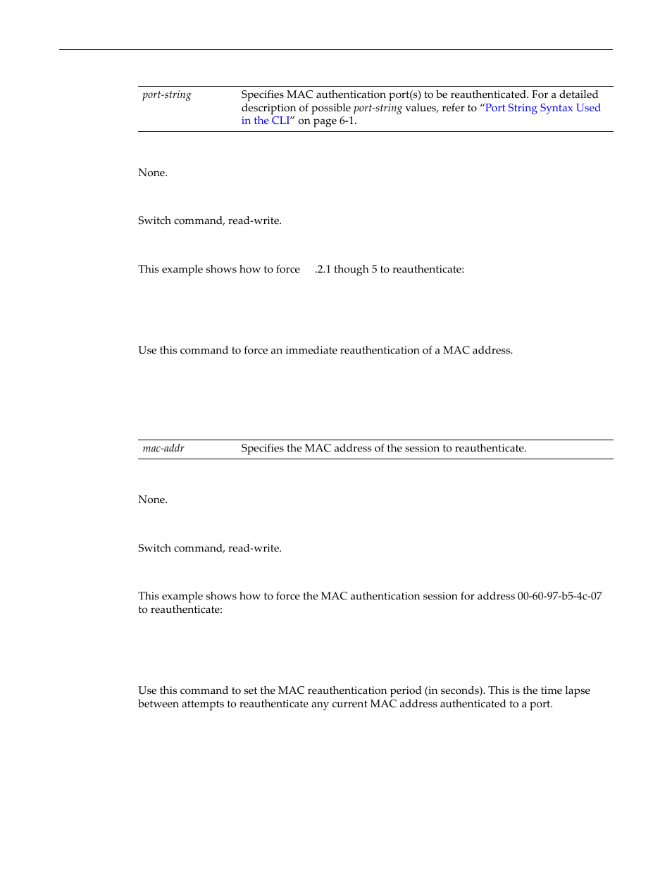 Set macauthentication macreauthenticate, Set macauthentication reauthperiod | Enterasys Networks D-Series User Manual | Page 491 / 540