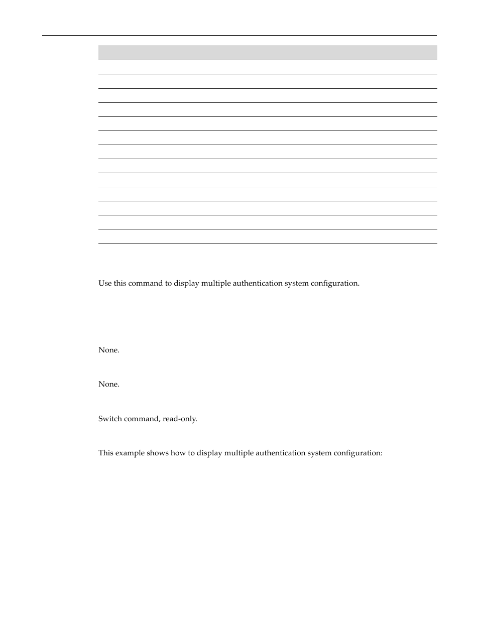 Show multiauth, Show multiauth -34, Syntax | Parameters, Defaults, Mode, Example | Enterasys Networks D-Series User Manual | Page 496 / 540