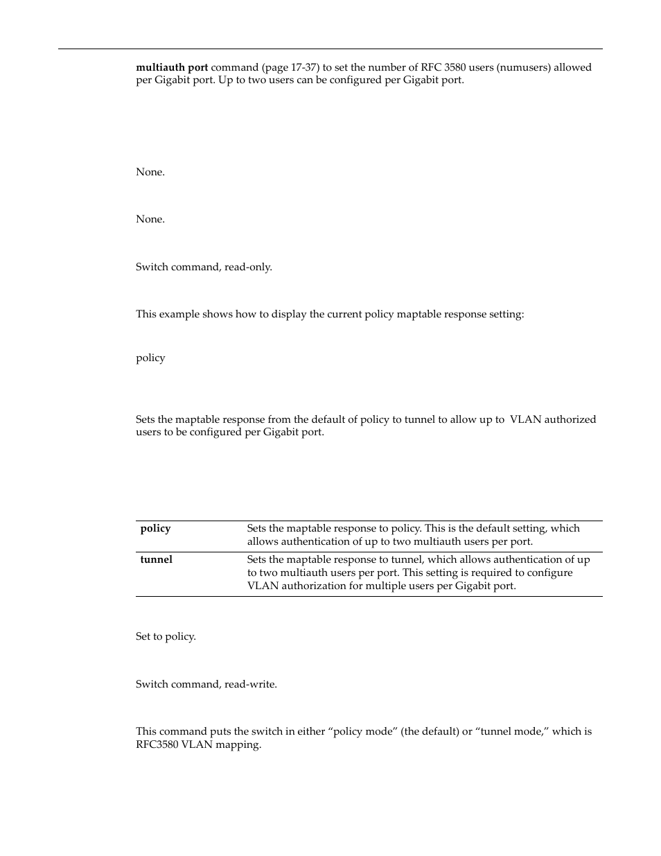 Set policy maptable response, Set policy maptable response -46 | Enterasys Networks D-Series User Manual | Page 508 / 540