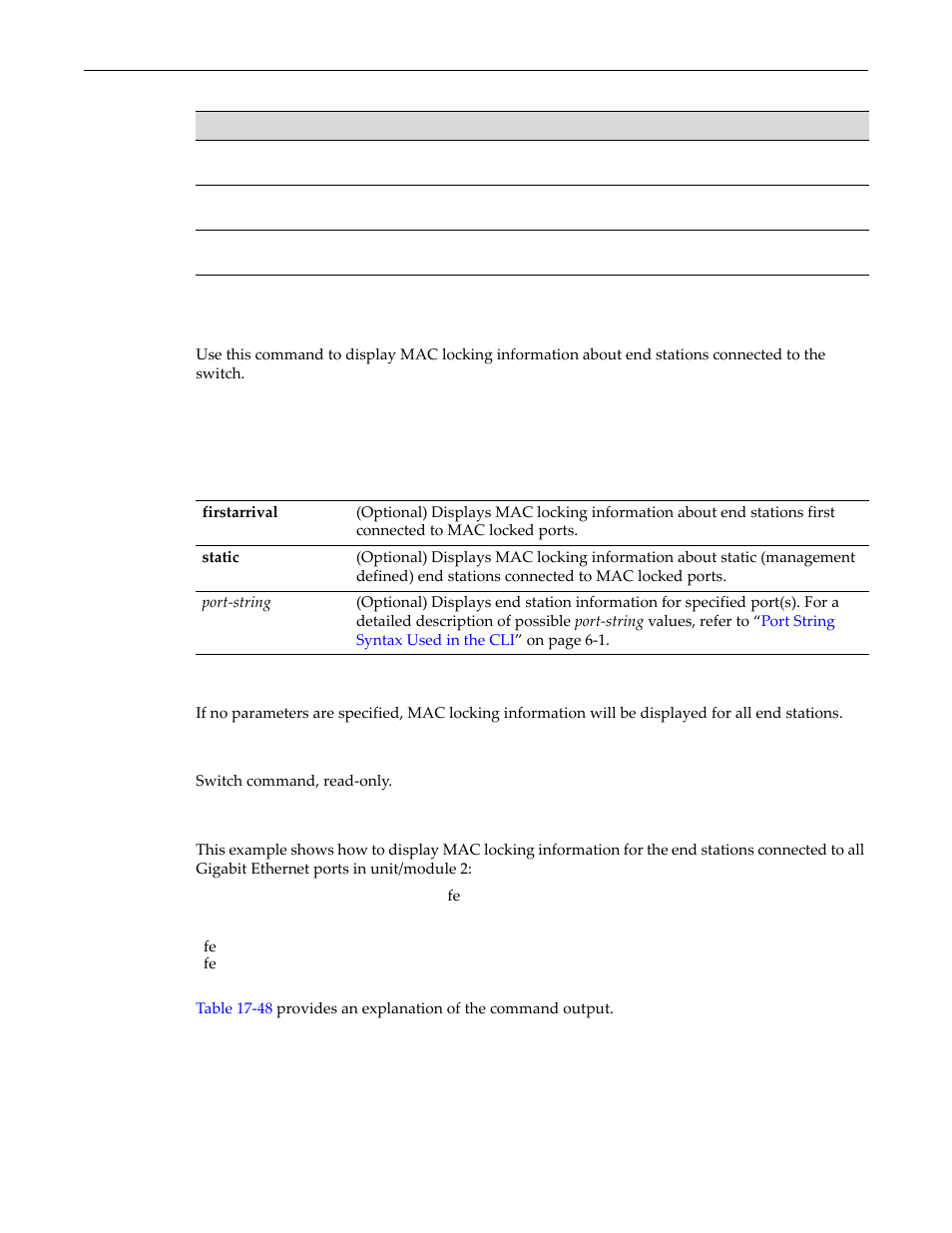 Show maclock stations, Show maclock stations -53 | Enterasys Networks D-Series User Manual | Page 515 / 540