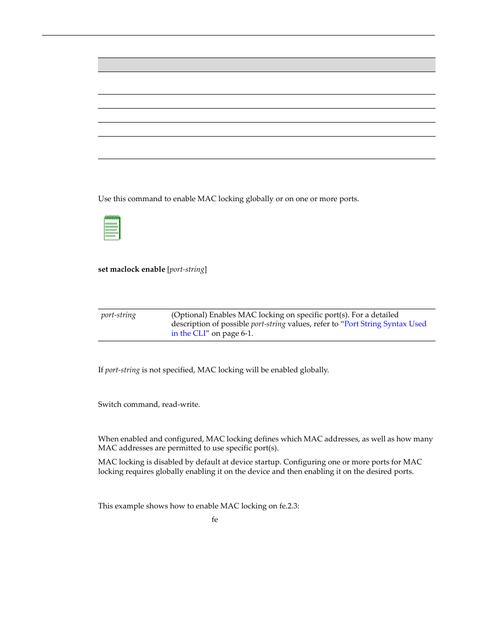 Set maclock enable, Set maclock enable -54, Show maclock stations output details -54 | Table 17‐48 | Enterasys Networks D-Series User Manual | Page 516 / 540