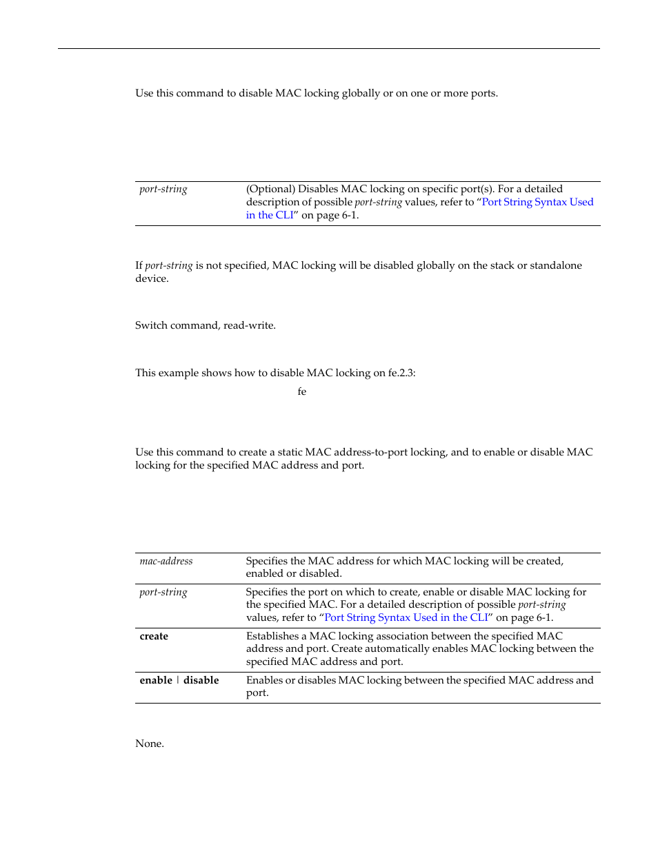 Set maclock disable, Set maclock, Set maclock disable -55 set maclock -55 | Enterasys Networks D-Series User Manual | Page 517 / 540