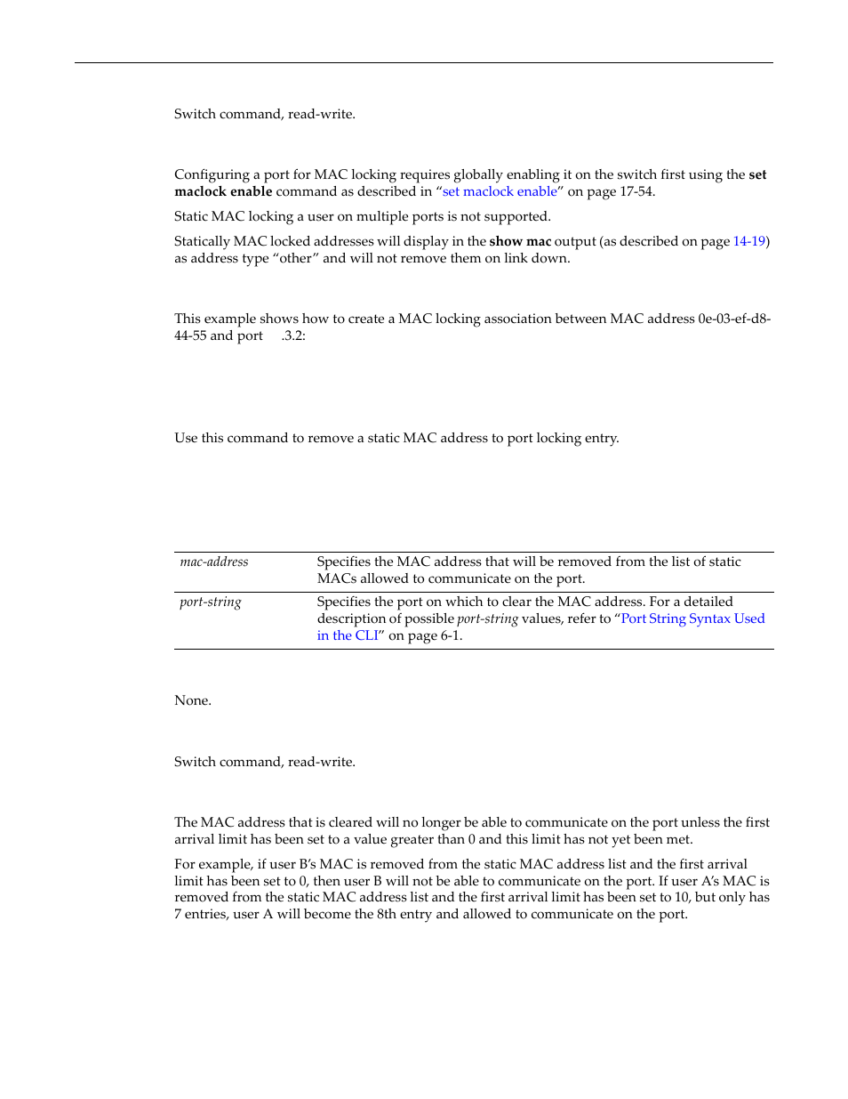 Clear maclock, Clear maclock -56 | Enterasys Networks D-Series User Manual | Page 518 / 540