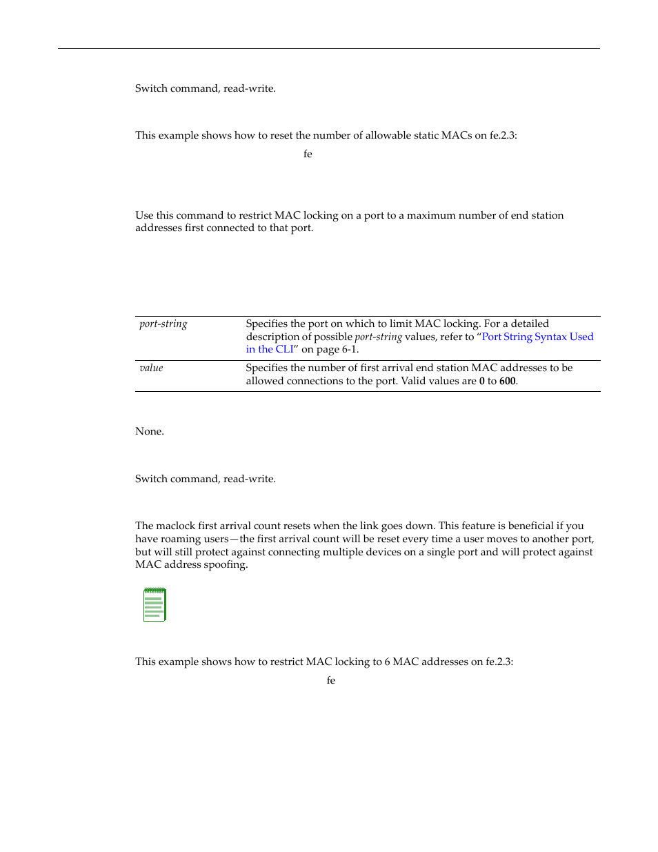 Set maclock firstarrival, Set maclock firstarrival -58 | Enterasys Networks D-Series User Manual | Page 520 / 540