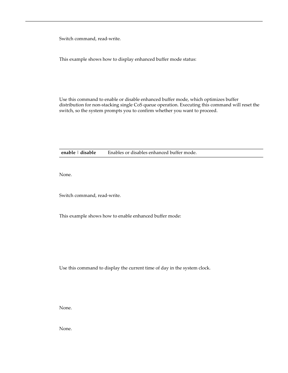 Set system enhancedbuffermode, Show time, Set system enhancedbuffermode -16 show time -16 | Enterasys Networks D-Series User Manual | Page 54 / 540