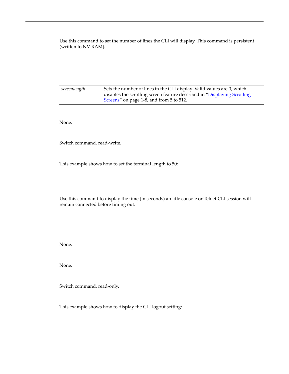 Set length, Show logout, Set length -26 show logout -26 | Enterasys Networks D-Series User Manual | Page 64 / 540