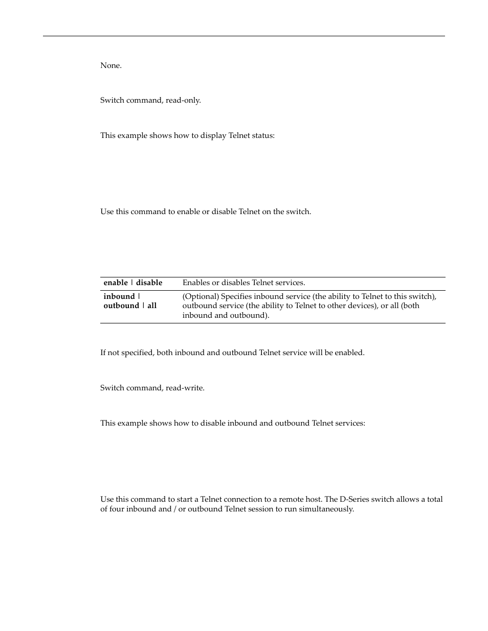 Set telnet, Telnet, Set telnet -33 telnet -33 | Enterasys Networks D-Series User Manual | Page 71 / 540