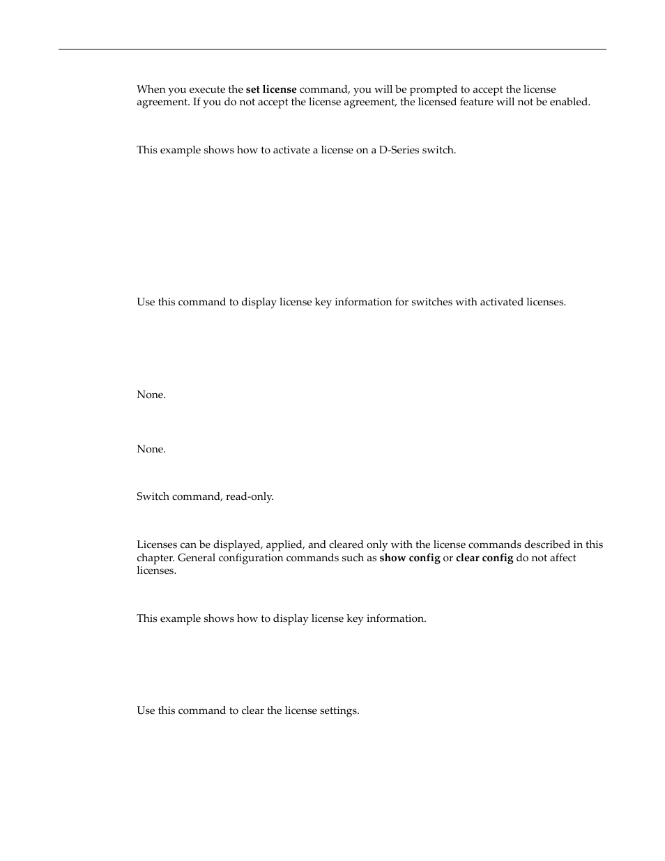 Show license, Clear license, Show license -2 clear license -2 | Enterasys Networks D-Series User Manual | Page 90 / 540