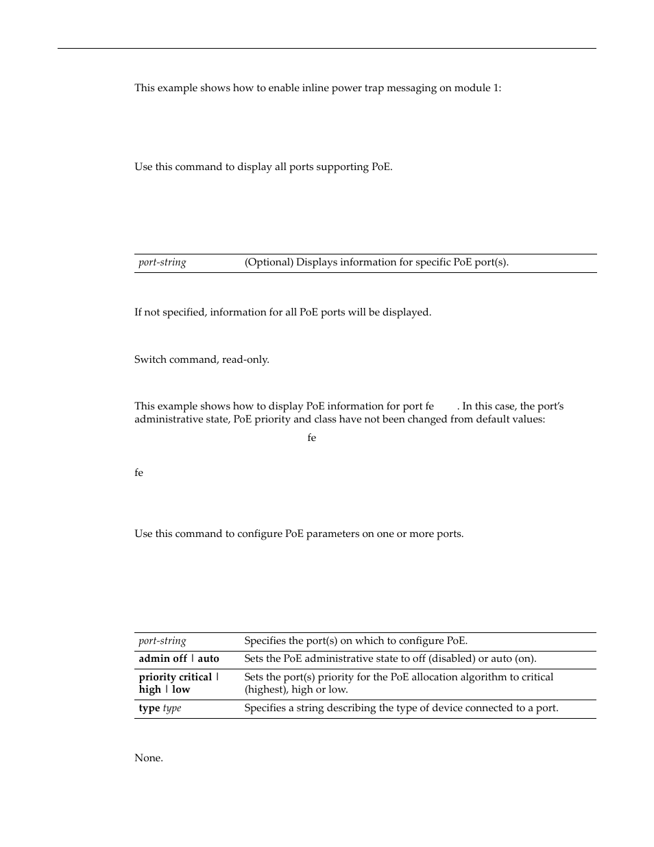 Show port inlinepower, Set port inlinepower, Show port inlinepower -3 set port inlinepower -3 | Enterasys Networks D-Series User Manual | Page 95 / 540