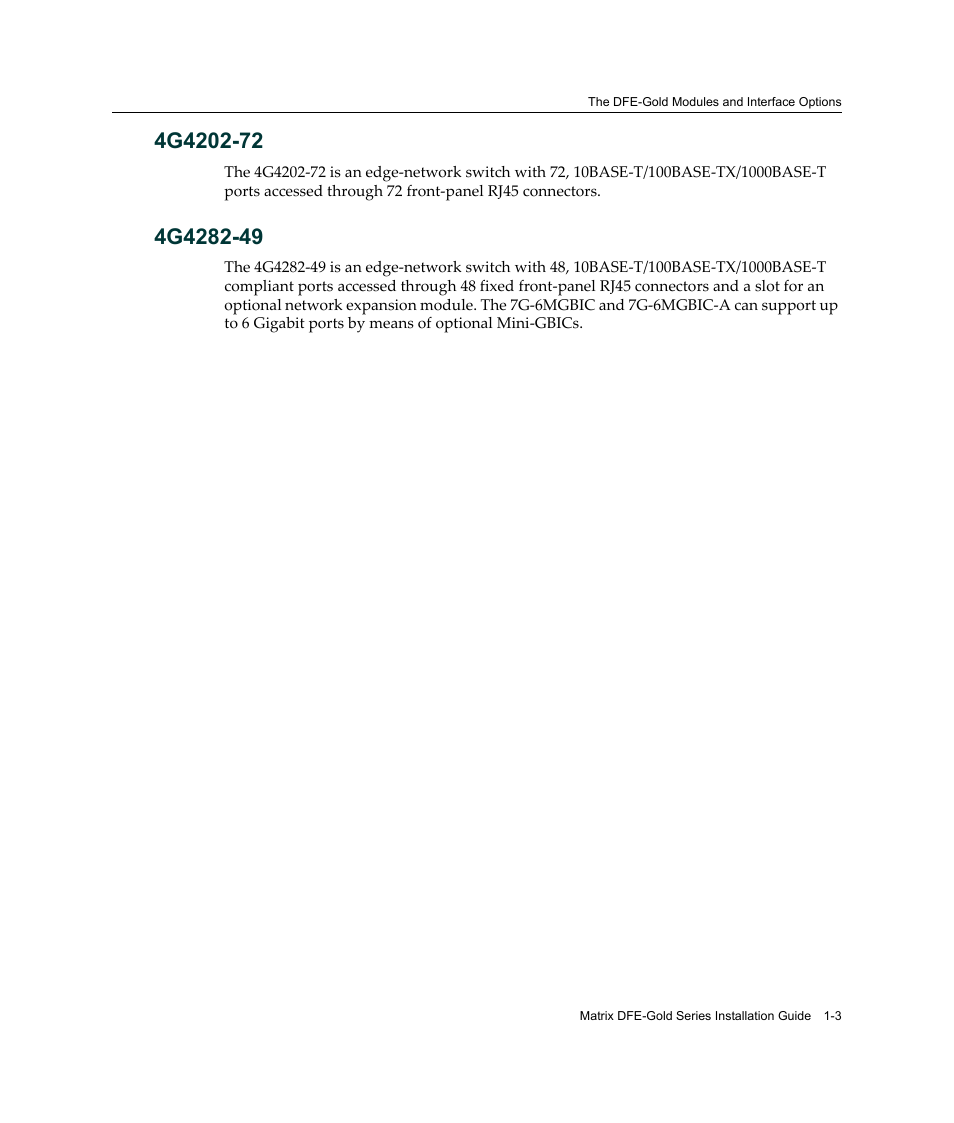 4g4202-72, 4g4282-49, 4g4202-72 -3 4g4282-49 -3 | Enterasys Networks Enterasys Matrix 6H303-48 User Manual | Page 23 / 90