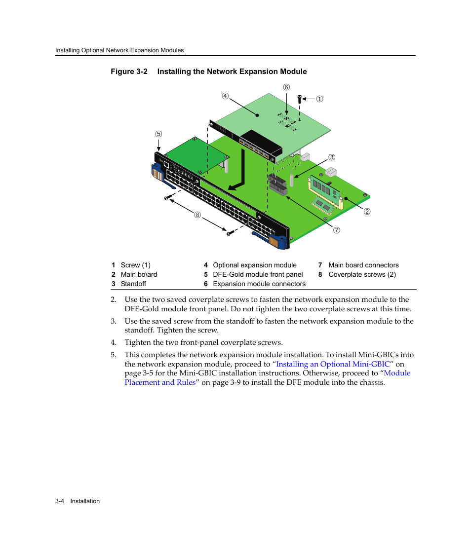 Installing the network expansion module -4 | Enterasys Networks Enterasys Matrix 6H303-48 User Manual | Page 36 / 90