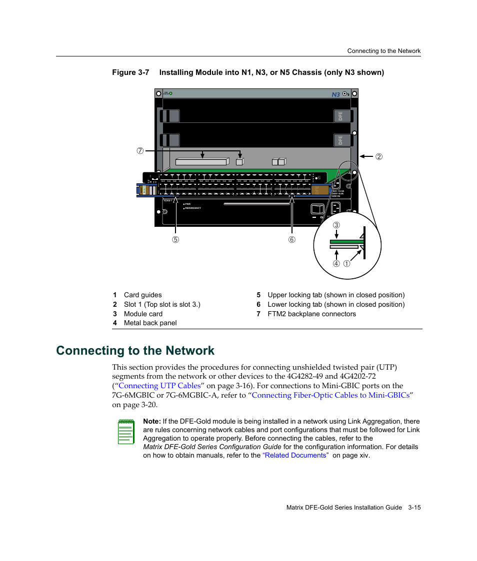 Connecting to the network, Connecting to the network -15, Figure 3‐7 | Enterasys Networks Enterasys Matrix 6H303-48 User Manual | Page 47 / 90