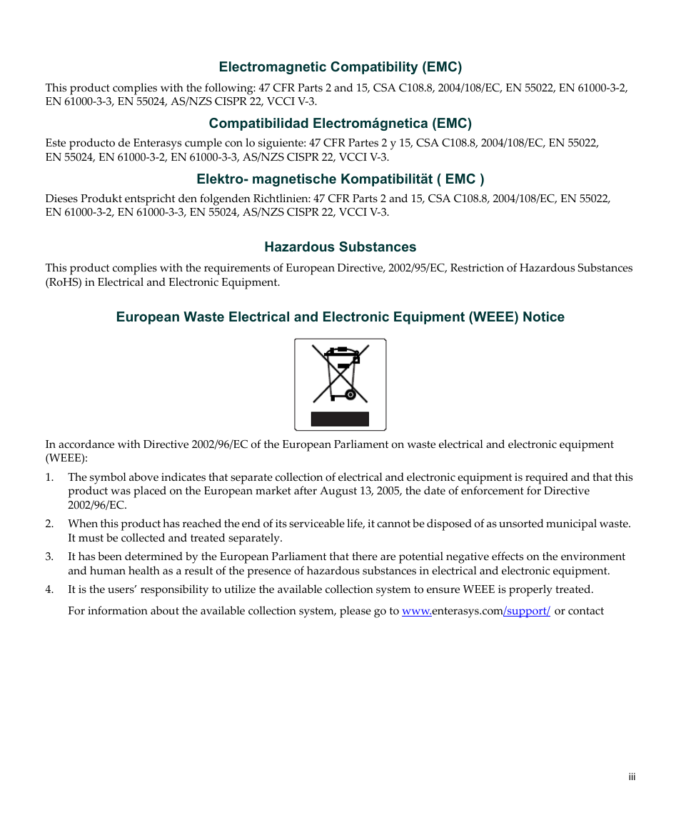 Enterasys Networks Enterasys Matrix 6H303-48 User Manual | Page 5 / 90