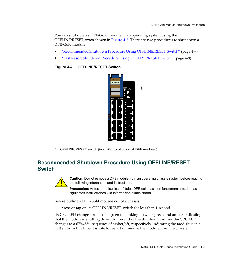 Offline/reset switch -7 | Enterasys Networks Enterasys Matrix 6H303-48 User Manual | Page 71 / 90